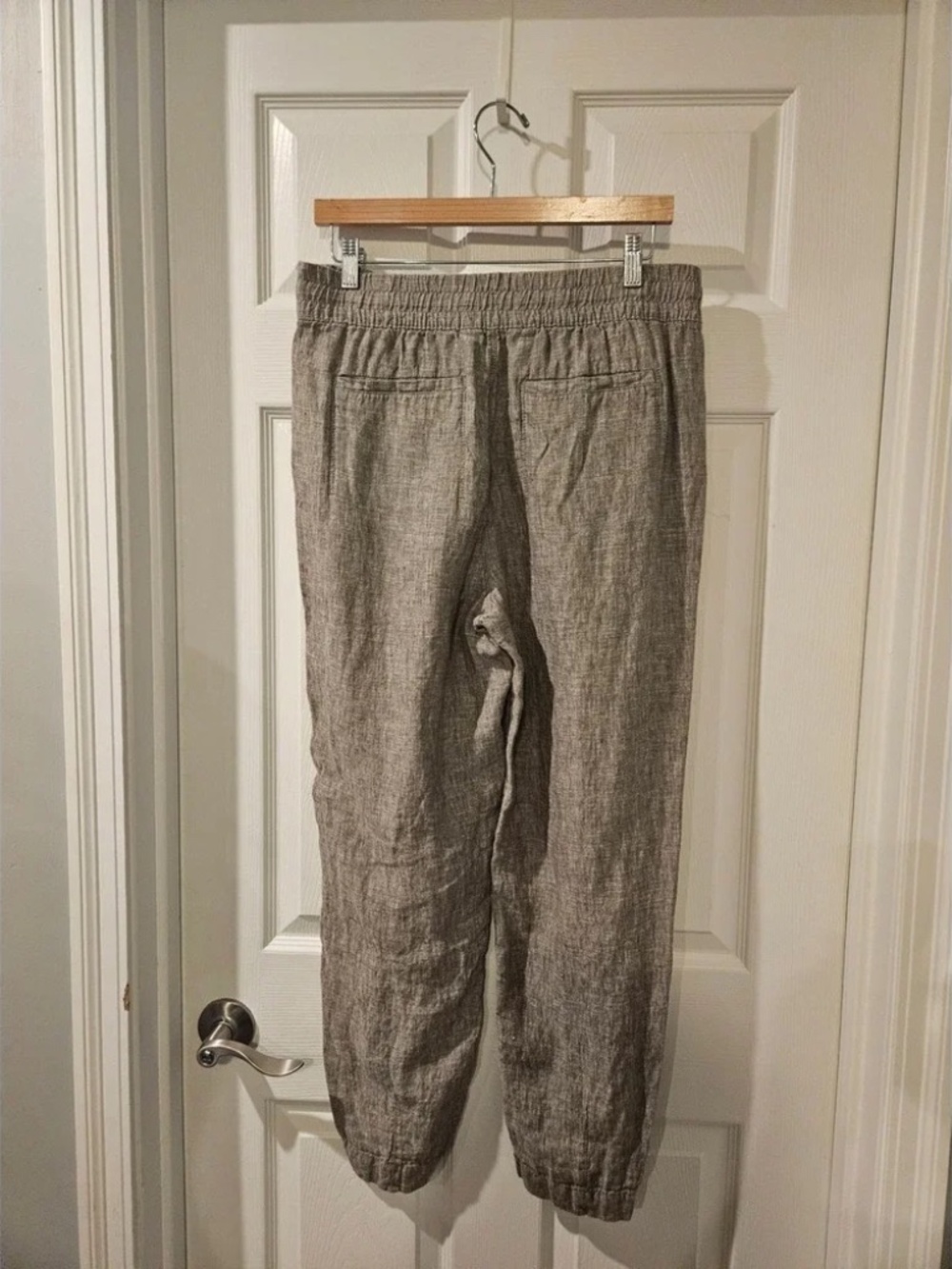Athleta Retreat Linen High Rise Ankle Pants Women's Medium - Picture 6 of 8